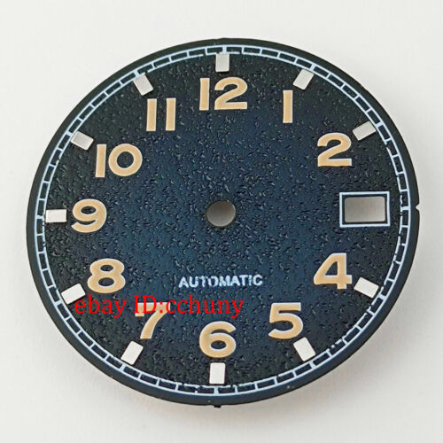 29 mm negro azul verde marrón estéril esfera de reloj ajuste movimiento NH35 NH36 - Imagen 10 de 12