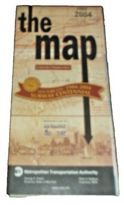 MAY 2004 NEW YORK CITY TRANSIT CENTENNIAL SUBWAY METRO FOLD OUT COLOR MAP