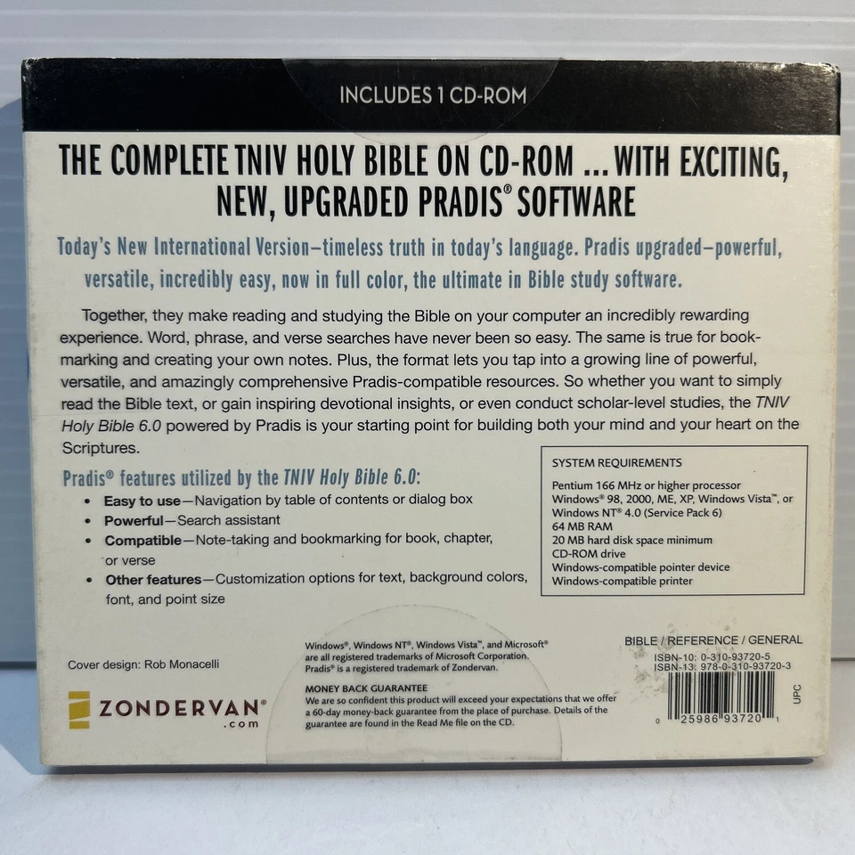 Pradis Interactive TNIV Holy Bible CD-Rom 6.0 Windows XP Study Level 1 New Seale - Image 2 of 4