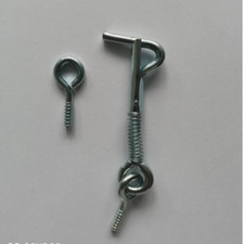 10Pcs Safety Hook and Eye Latch, 63mm Gate Hook and Eye Latch with Spring Lock