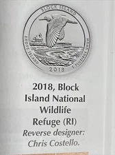 2018 P Sealed US Mint Box/Bag 100 ATB Un-Searched Block Island (RI) Qtrs. X957