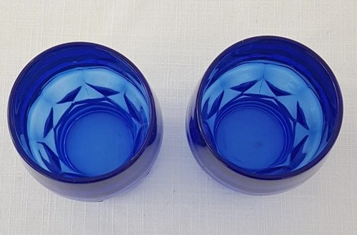2pc Viking Glass GEORGIAN BLUE (BLUENIQUE) 8 ounce Whiskey Glasses Set - Picture 7 of 10