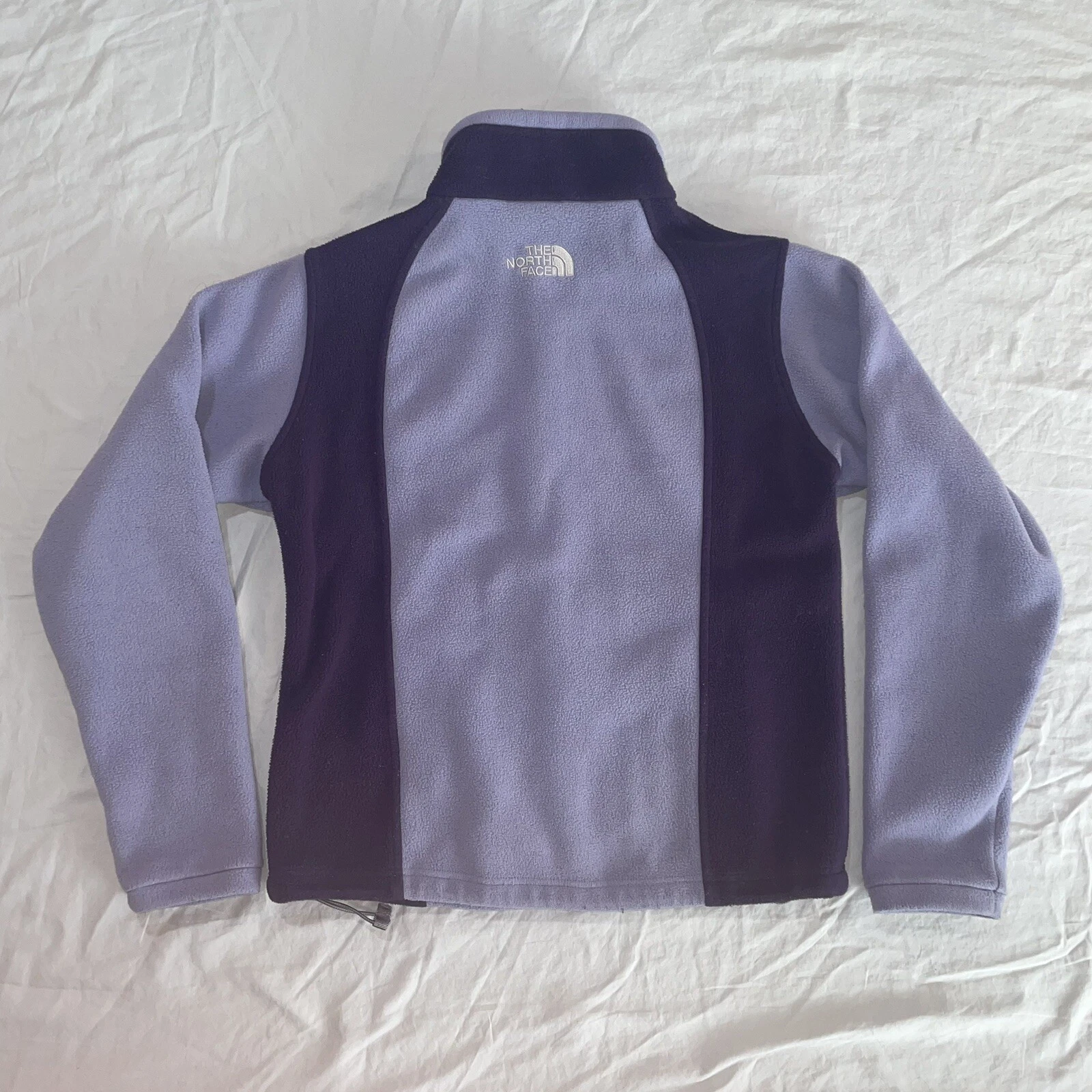 north-face colorblock full zip fleece jacket