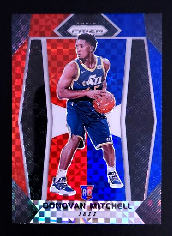 2017-18 Panini Prizm Prizms Red White Blue #117 Donovan Mitchell RC JAZZ ROOKIE