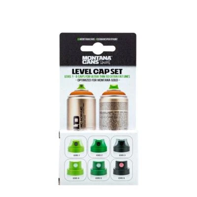 MONTANA CANS Montana Caps Level Cap Set - 6 Sprühaufsätze verschiedene Strichstärken Test Set