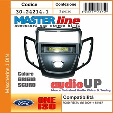 MASCHERINA RADIO 1 DIN FORD FIESTA 2009 IN POI ADATTATORE UN DIN GRIGIO SCURO