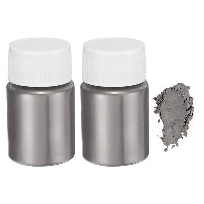 UXCELL Polvo de mica de 30 g/1 oz 2 piezas para kits de resina epoxi resina de fundición, gris plata