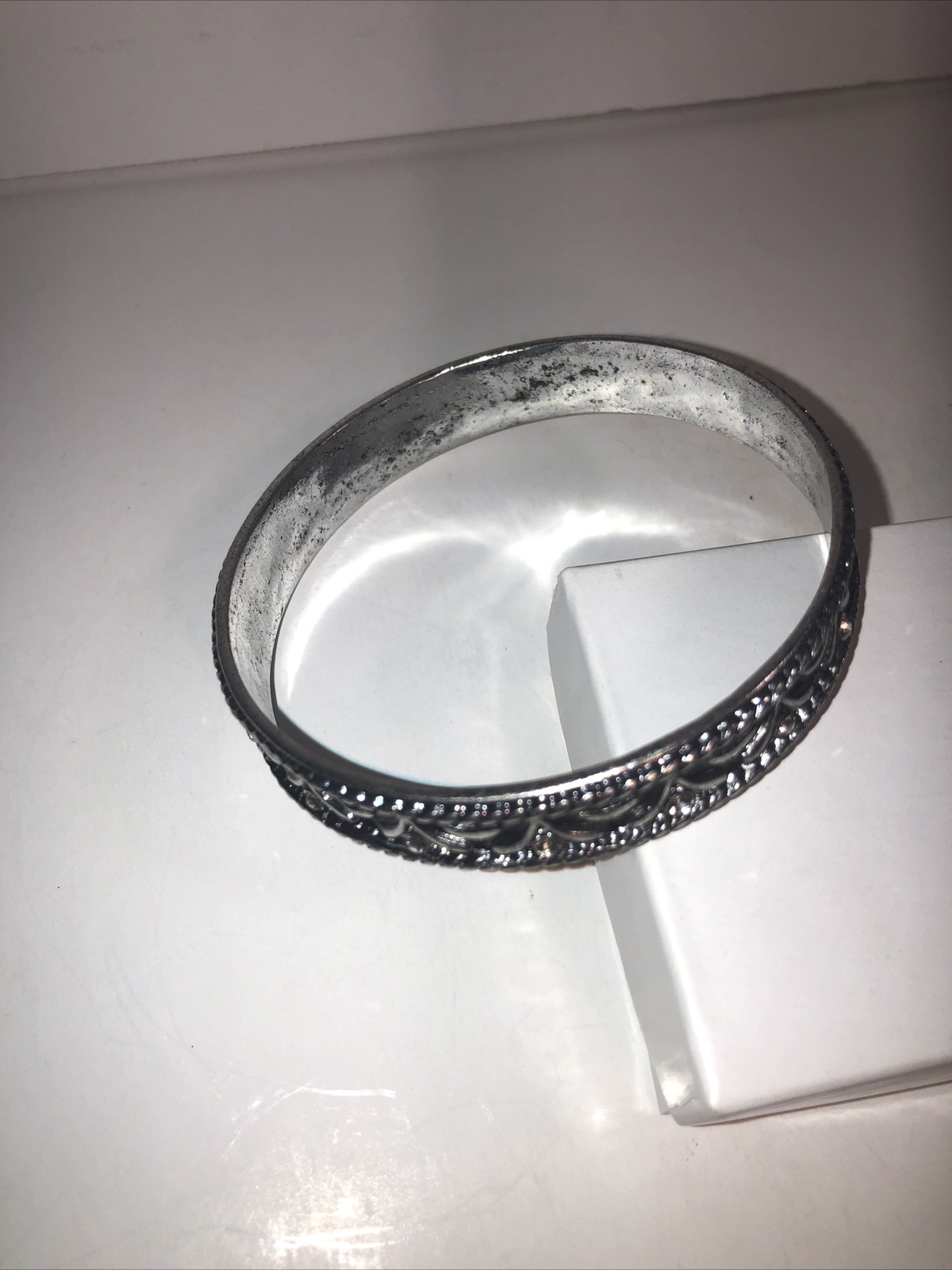 Bangle Bracelet Silver Tone Boho Statement Piece … - image 23