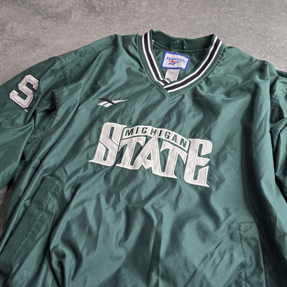 Vintage Michigan State Spartans Reebok Pullover Windbreaker Jacket