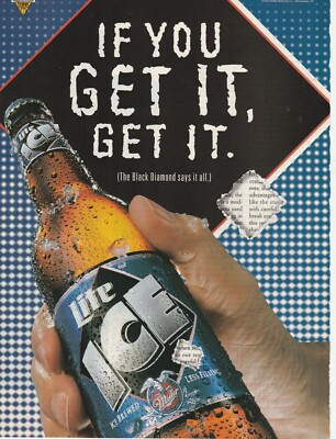 1994 Miller Lite Ice Print Ad Vintage 10'' x 12'' Beer Advertisement Brewing Co.