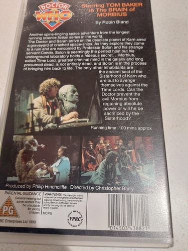 Doctor Who The Brain Of Morbius Video VHS - Picture 2 of 2