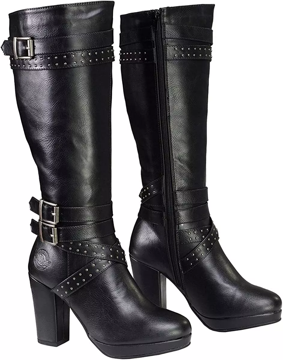 Studded slouch shop boots