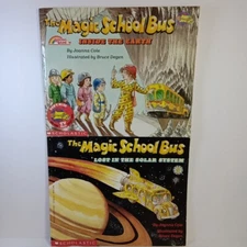 Lot Of 2 Vintage 1990 The Magic School Bus Books Inside the Earth & Solar System