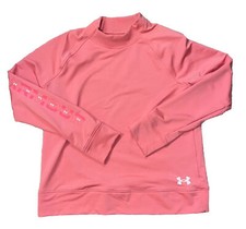 Under Armour Girls' ColdGear Mock Neck Long Sleeve Pink Lemonade Youth X-Large