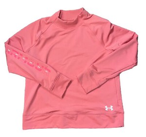 Under Armour Girls' ColdGear Mock Neck Long Sleeve Pink Lemonade Youth X-Large