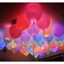 50 Pack Neon LED Balloons - Light Up Balloon PERFECT PARTY Decoration Wedding