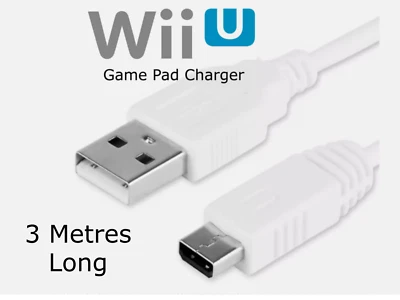 GENERIC 3M Long Nintendo Wii U Gamepad USB Charging Charger Connector Cable White