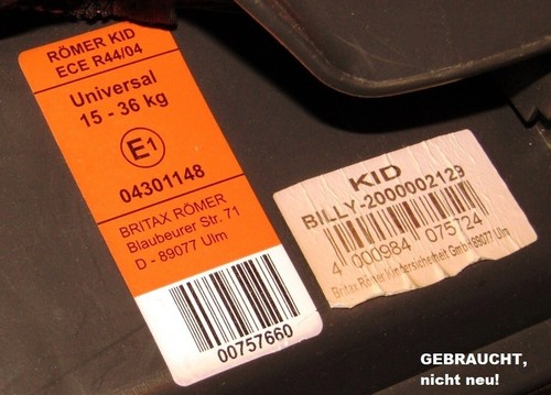 Gebrauchter Kindersitz Britax Römer Kid 15-36 kg - Bild 9 von 9