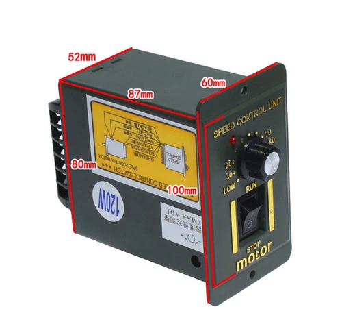 25W Optical Axis Deceleration Geared AC Motor 1250rpm with Speed Controller 220V - Foto 3 di 5