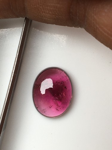 Beautiful pink tourmaline oval cabochon gemstone good color 7.35 carat ring size - Picture 3 of 4
