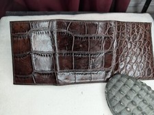 Genuine American Wild Alligator Trifold Wallet Mens Leather Hide Skin Gator JU44