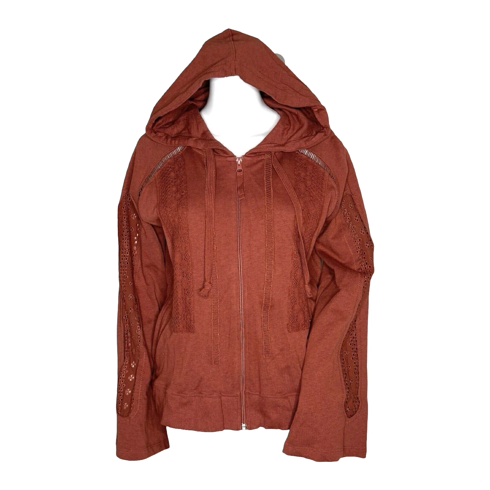 Evy's Tree Shirt Womens Medium Orange Ginger Spice Cynthia Hoodie Sweatshirt