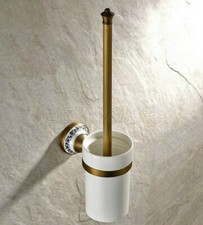 Antique Brass Bathroom Toilet Brushes Set Wall Mount Toilet Brush Holder zba406