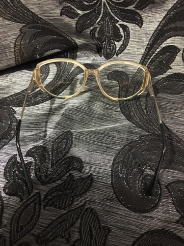 Vintage Large Round Frame Glasses Clear W/ Blue Metal Accents Women’s - Picture 9 of 11