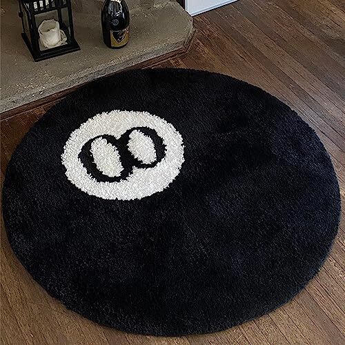 上品な 8 Ball Rug,23.6 Area Rug,Round ラグ・カーペット