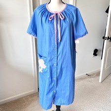 NWT Vintage SMART TIME Button Down Kimono Housecoat Robe SZ. Medium