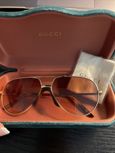 Gucci Sunglasses GG0432S 001 Gold Frame 