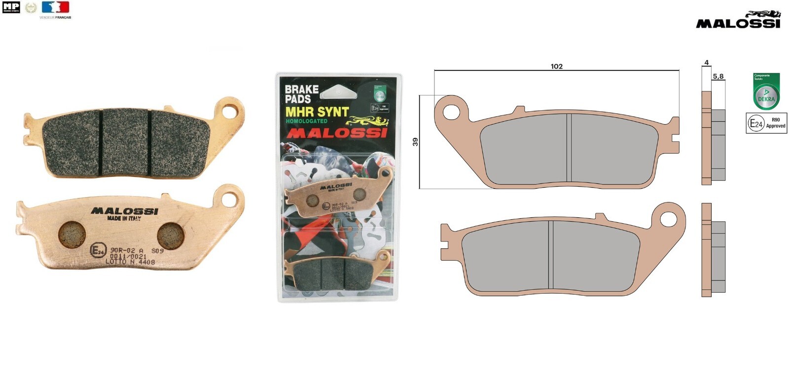 Plaquettes de frein Malossi MHR Synt avant, l'excellence pour Honda Forza 250