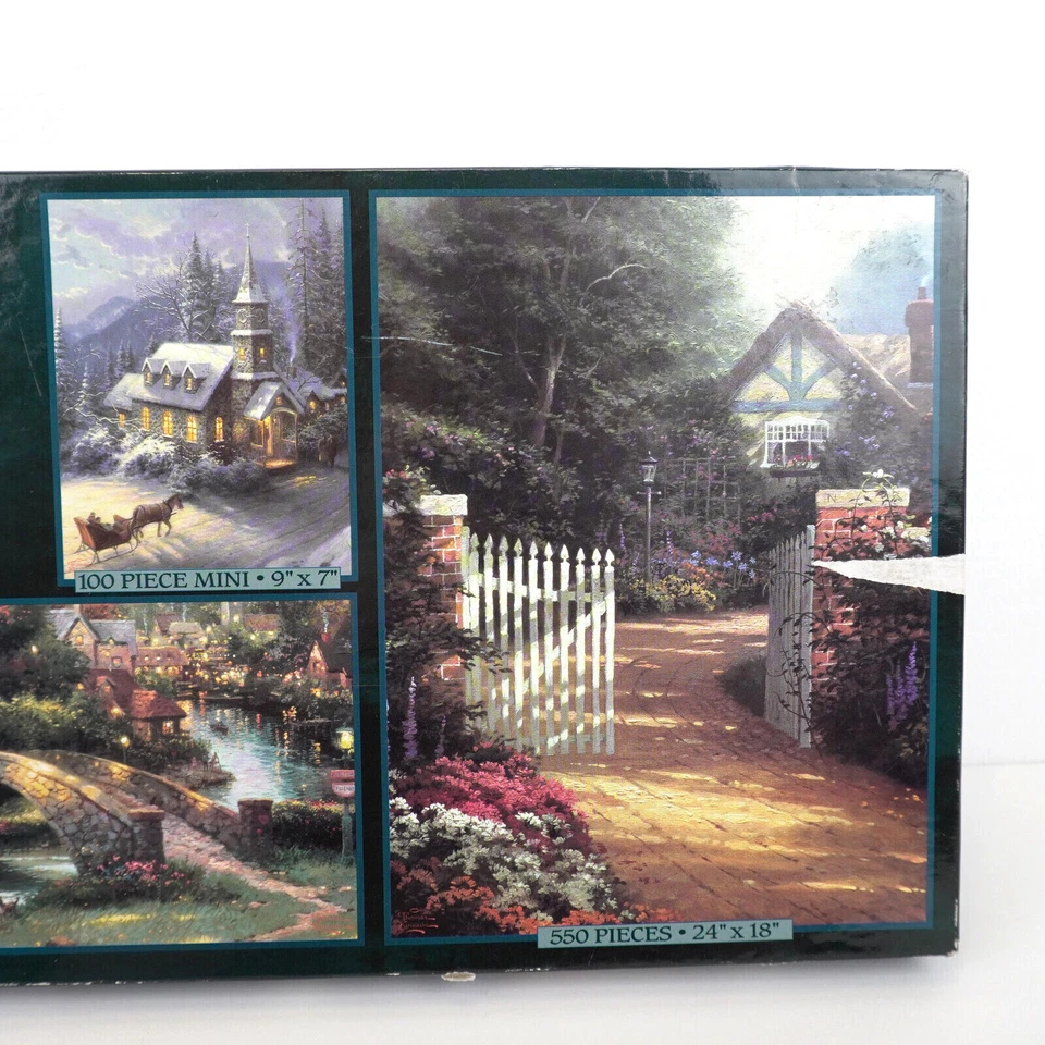 Thomas Kinkade Painter of Light 3 juegos de rompecabezas de lujo 100/550/700 piezas Foto 3 de 4