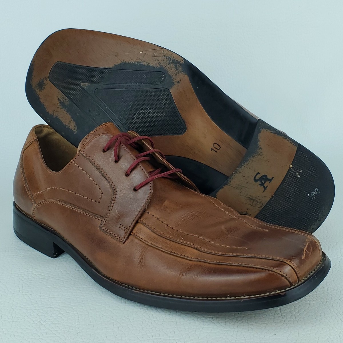 Stacy Adams Corrado Brown Leather Oxford Lace-Up Dress Shoes Square Toe Men’s 10 Stacy Adams Corrado Brown Leather Dress Shoes Oxfords Men main image 3