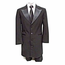 40 R Black Long 4 button Tuxedo Tux Halloween Western Steampunk TUXXMAN