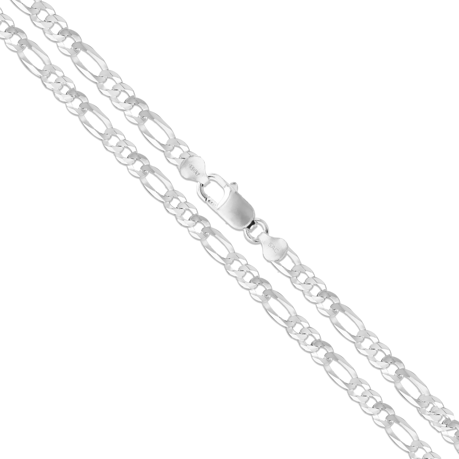 20" Sterling Silver Men's Figaro Chain | 925 Italy Solid Silver, New Without Tags