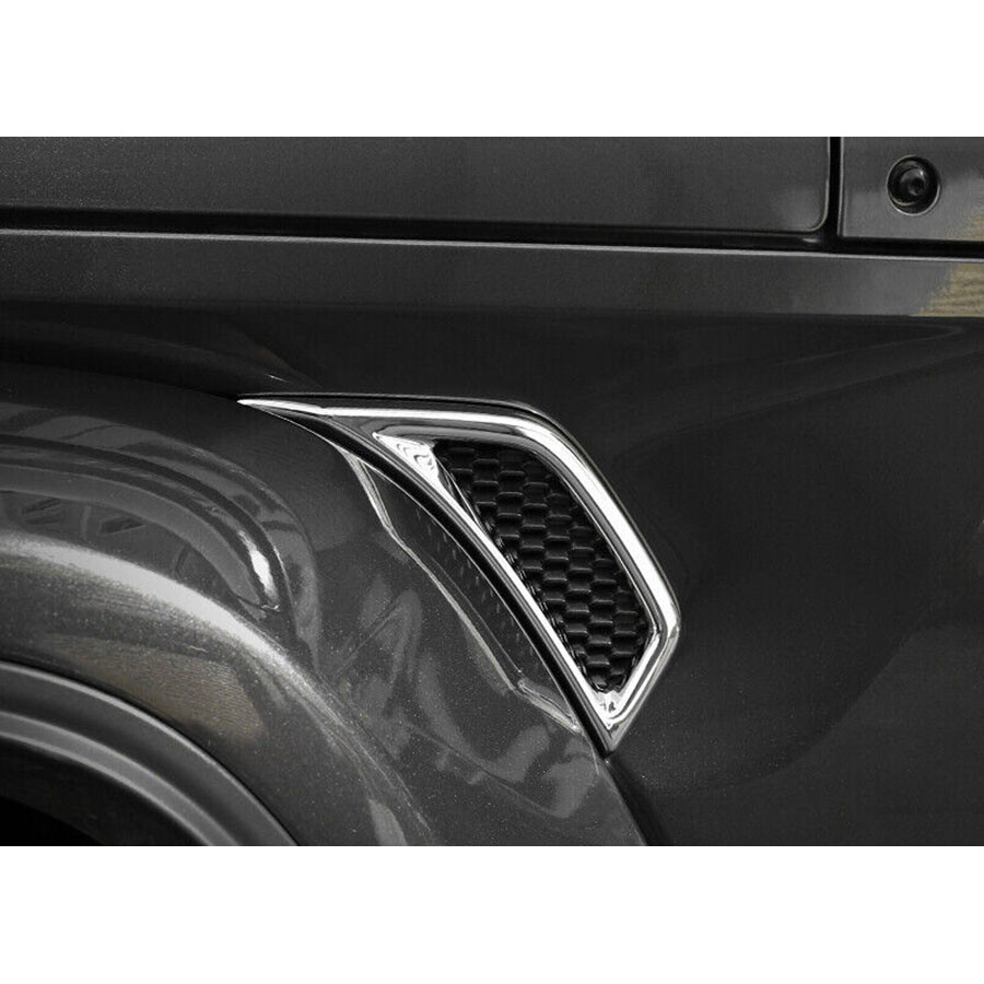 Chrome Leaf Plate Air Vent Trim Covers For 2018+ Jeep Wrangler JL/JLU (2-Piece Set)