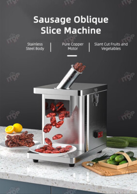 Commercial Automatic Sausage Cutting Machine Vegetable Slant Slicing 110-240V