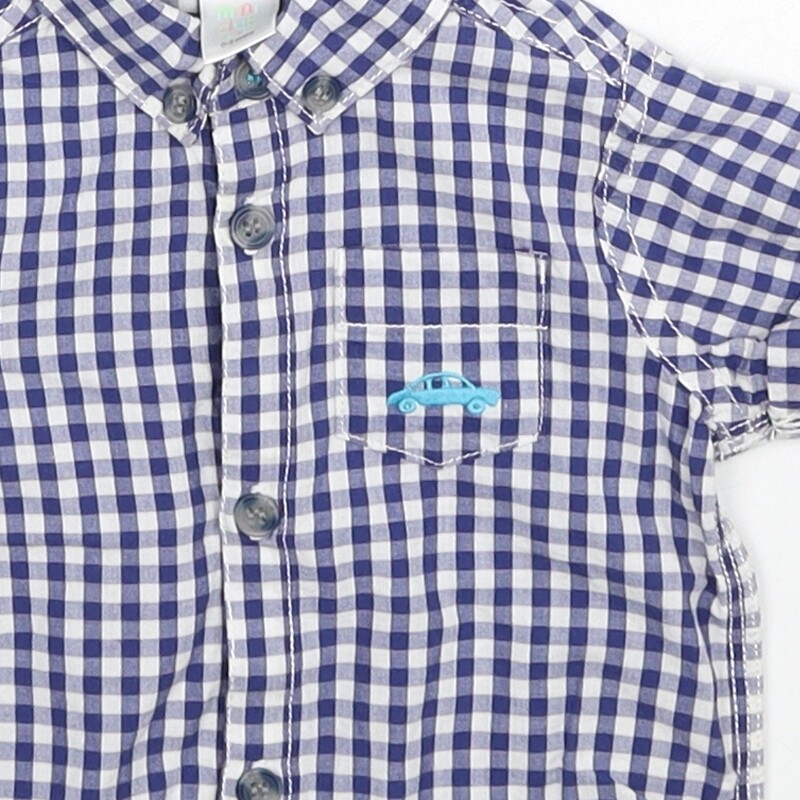 Mini Club Boys Blue Cotton Blend Button-Up Size 0-3 Months Bu image 8