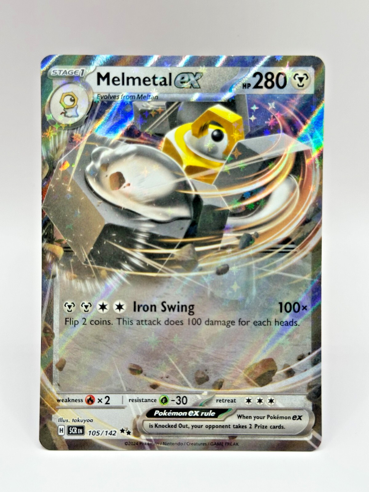 Melmetal ex 105/142 Stellar Crown Double Rare Holo Pokemon TCG