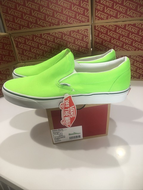 lime green vans slip on