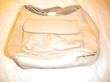 Brand New Leather  BAG BEIGE color with many compartments AND LEATHER STRAP