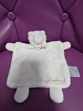 doudou ours plat blanc noeud rose JACADI Toute Petite Jacadi