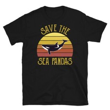 Camiseta unisex manga corta Save the Sea Pandas Killer Whale Orca Marine Mammal
