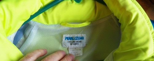 Pearl Izumi Small Cycling Wear Jacket Hood Yellow Blue Black Front Zip Poc 64903 - Picture 6 of 6