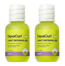 w2 Lot of 2 DevaCurl Light DEFINING GEL Strong Hold No-Crunch Styler Travel size