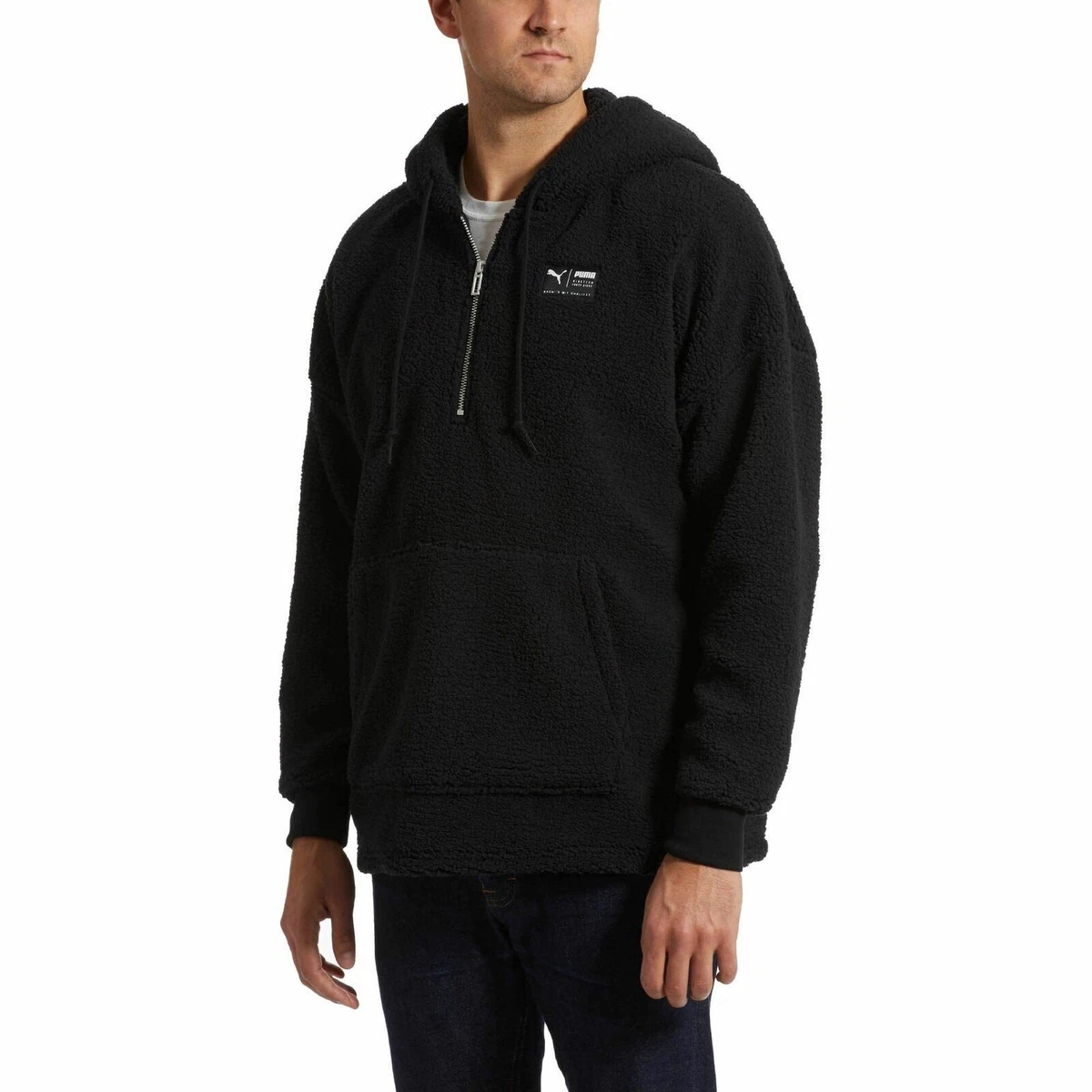 Downtown sherpa half zip men's hoodie sale