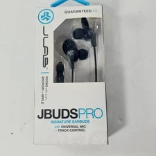 JLab JBuds Pro Signature Earbuds with Universal Mic  Black  New