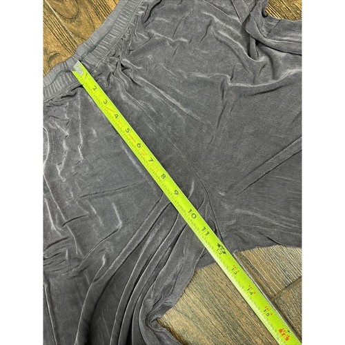 CHICOS TRAVELERS GRAY STRETCHY SLINKY ACETATE SPANDEX WIDE LEG PULLON PANTS 12 L - Picture 12 of 15