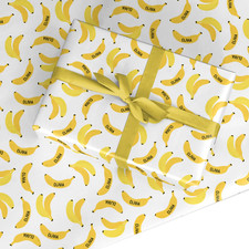Dyefor Banana Print Personalised Name Custom Birthday Wrapping Paper Gift Wrap